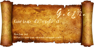Gariup Árpád névjegykártya