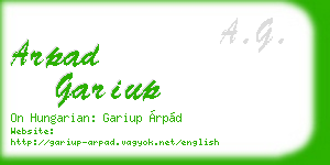 arpad gariup business card