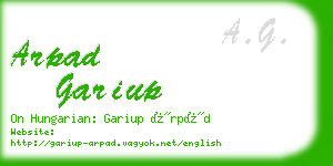 arpad gariup business card